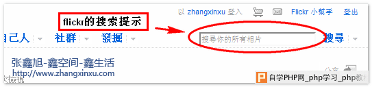 flickr网站的搜索提示 张鑫旭-鑫空间-鑫生活