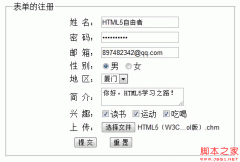 表单Form元素的一些简单实现代码以注册为例_HT