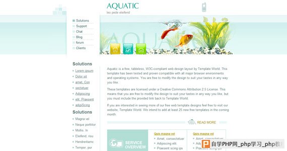 aquatic-css-xhtml-template