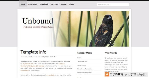 unbound-xhtml-css-模板