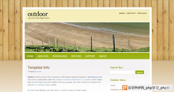 outdoor-xhtml-css-模板