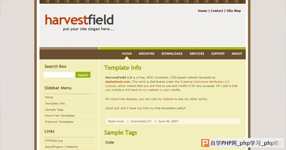 harvest-field-xhtml-css-模板