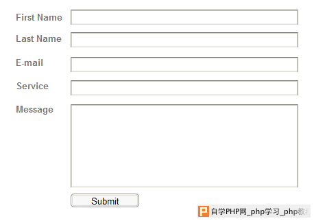 Form with left-aligned labels and vertically stacked input fields