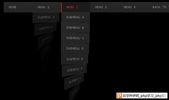 Whirling CSS3 dropdown menu