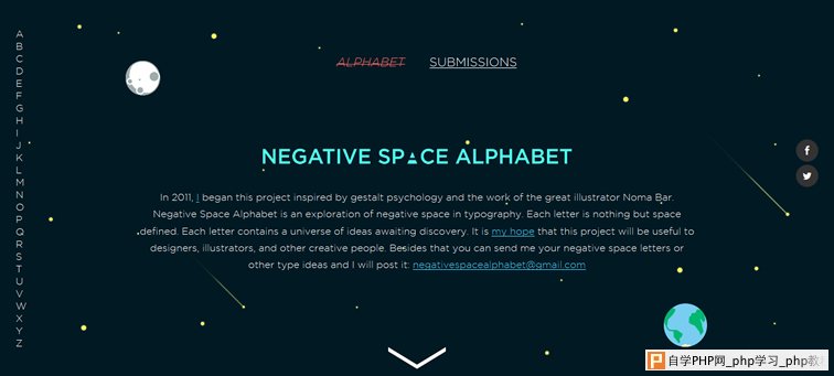 Negative Space animated css parallax scrolling