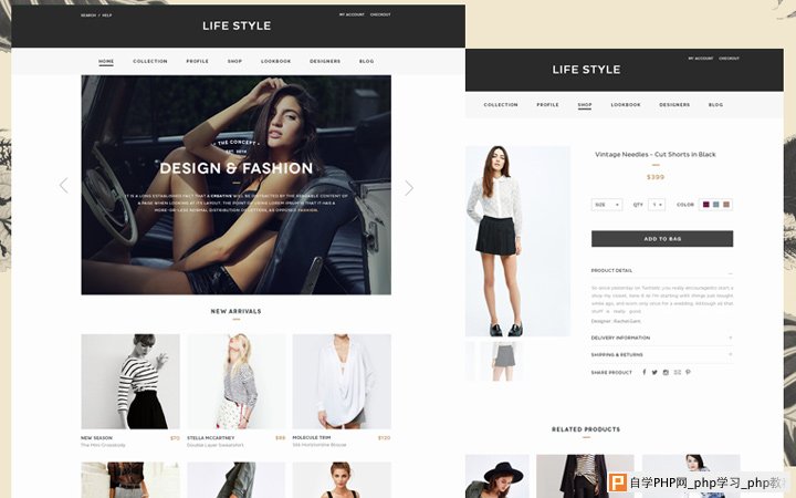 life style ecommerce shopping homepage