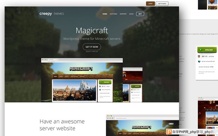 magicraft themes homepage website design