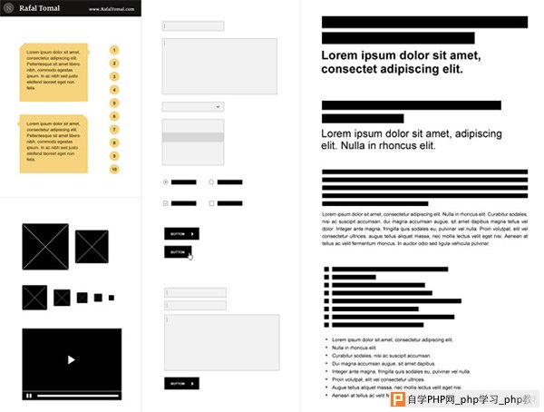 Free Photoshop Wireframe Kit in 50 Free Wireframe Kits and Web Apps
