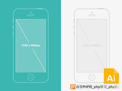 Illustrator iPhone 5 Wireframe Mockup by Justin Graham in 50 Free Wireframe Kits and Web Apps