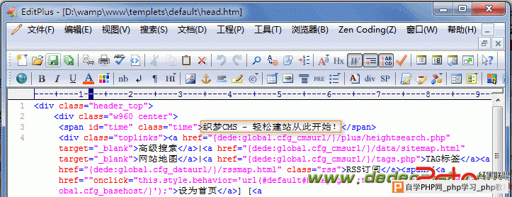 DedeCMS自学教程5、织梦CMS顶部添加横向登录框 图2