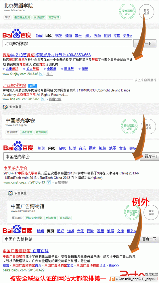 安全联盟对百度搜索结果排名影响浅析