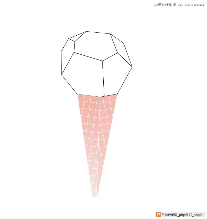 Illustrator绘制可爱的多边形纸艺效果雪糕,PS教程,思缘教程网