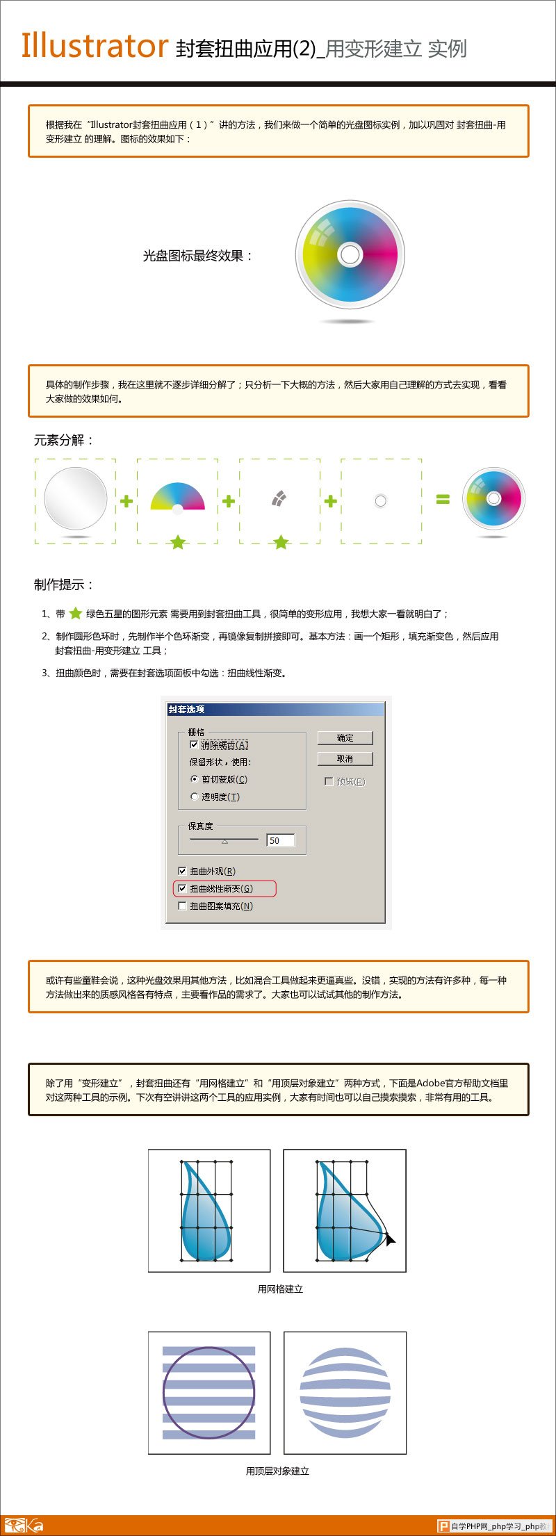 Illustrator封套扭曲制作光盘图标 脚本之家 AI实例教程