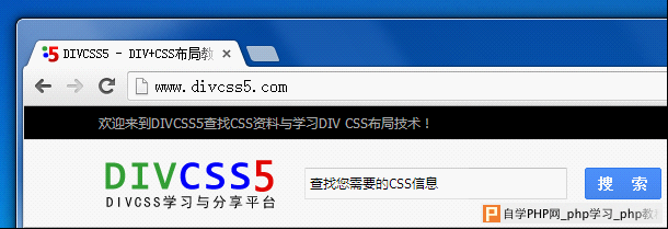 谷歌浏览器打开DIVCSS5主页