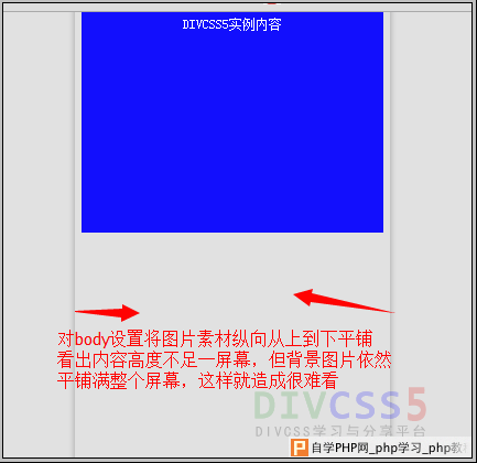 对body设置纵向平铺背景图片显示截图