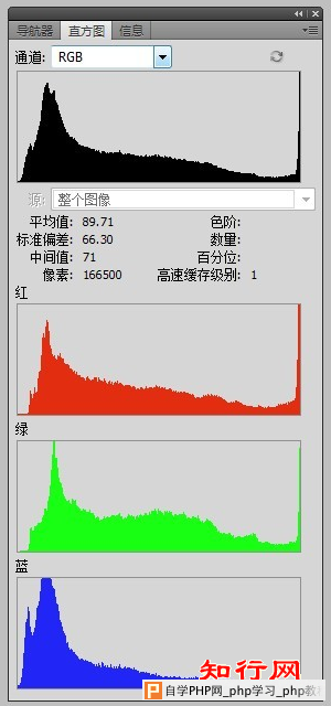 Photoshop生成的直方图