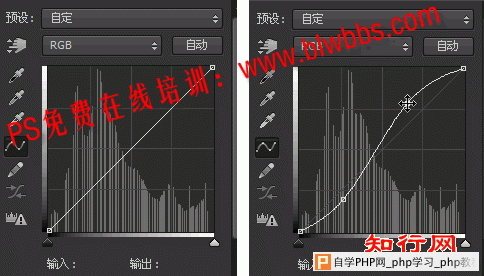 photoshop 曲线局部调亮