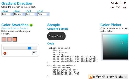 CSS3 Gradient Generator