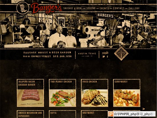 Textured website design example: Banger's