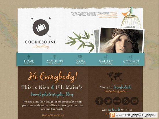 Textured website design example: Cookiesound