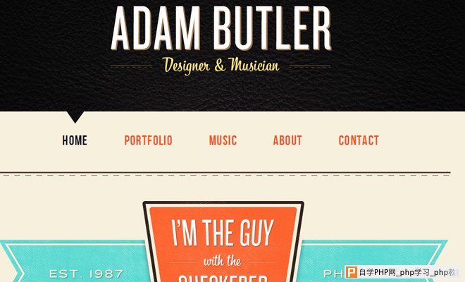 adam clayton butler website portfolio layout