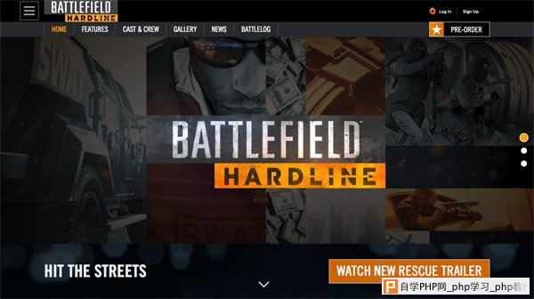 Battlefield Hardline 网页设计欣赏