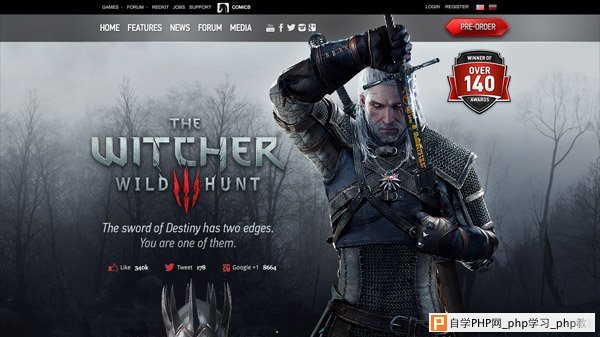 The Witcher 3: Wild Hunt 网页设计欣赏