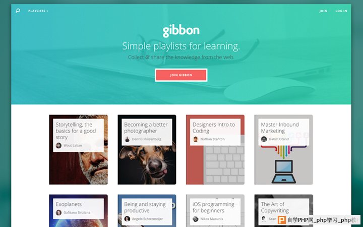 gibbon green website layout design