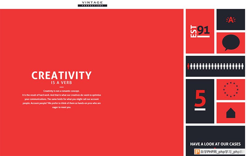 Vintage Productions in Best Creative Website Designs of 2014
