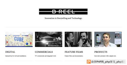  B-reel homepage