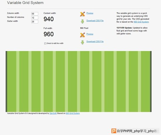 Variable Grid System-Responsive Web Design Tool