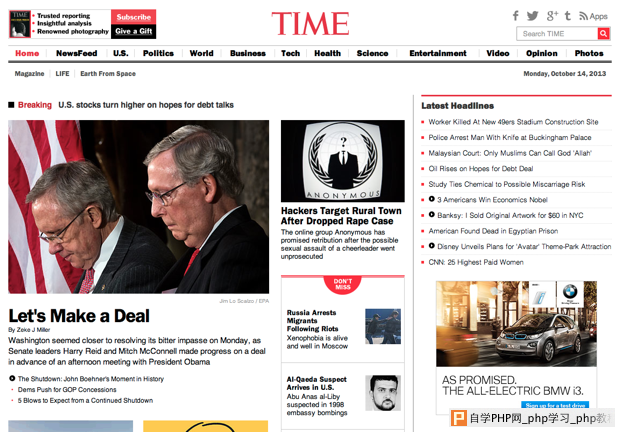 TIME homepage