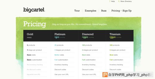 pricing table 18 