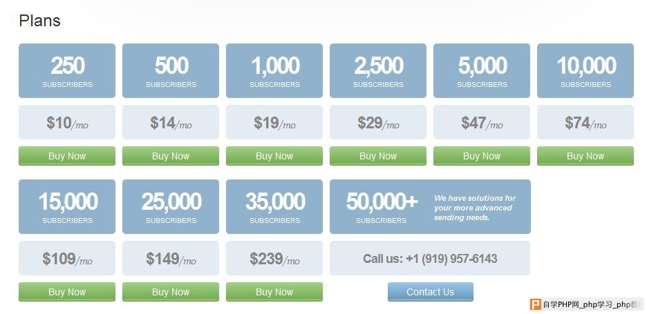 pricing table 25 