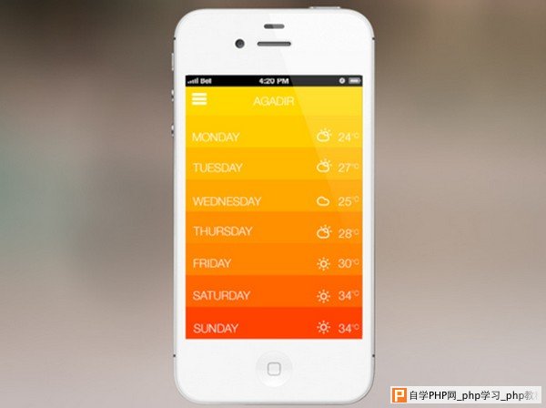 Weather app UI