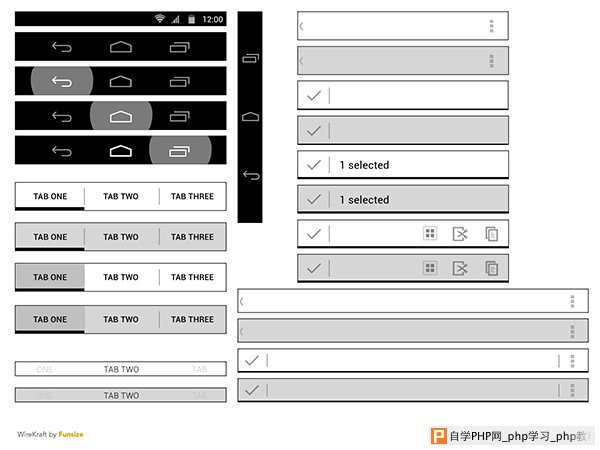 Android Jellybean Wireframe Kit in 50 Free Wireframe Kits and Web Apps