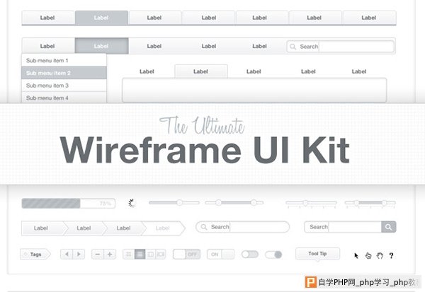 The Ultimate Wireframe UI Kit in 50 Free Wireframe Kits and Web Apps