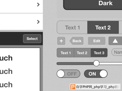 iPhone Wireframe Kit by Trent Ottosen in 50 Free Wireframe Kits and Web Apps