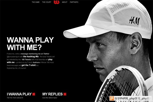 Tomas Berdych in 50 Dark Web Designs for Inspiration