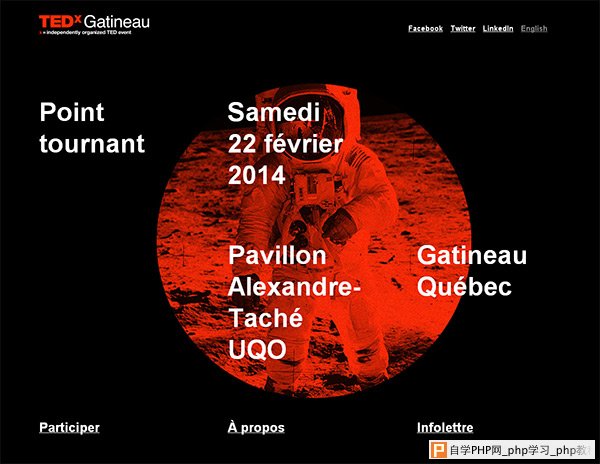 TEDx Gatineau in 50 Dark Web Designs for Inspiration