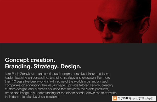 Pedja Zdravkovic in 35 Minimalistic Website Designs for December 2013