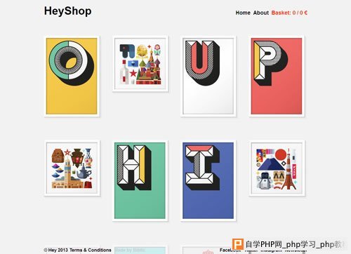 网格布局网页 Hey Shop