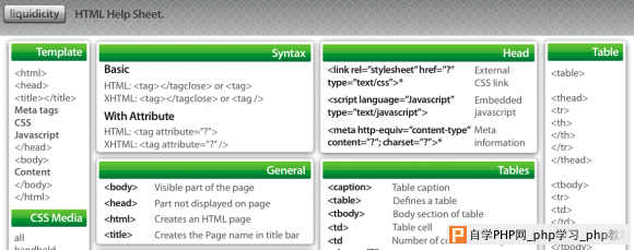 HTML、CSS和JavaScript速查表_交互设计教程