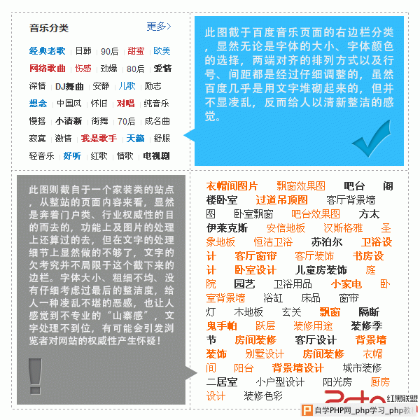 两种不同边栏字体排版的优劣比较