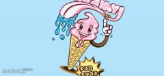 AI绘制可爱的卡通风格奶油冰淇淋海报_Illustrato