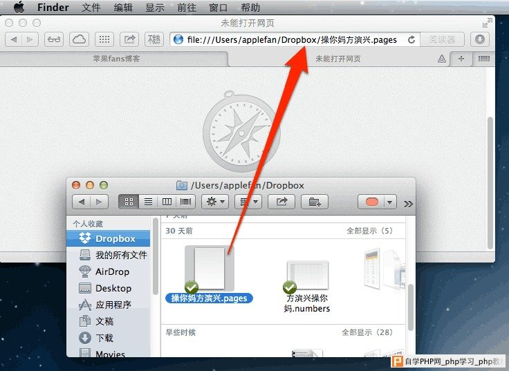 苹果电脑 Mac OS X 系统里用浏览器查看或者复制一个文件的路径