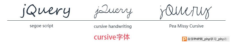 cursive字体